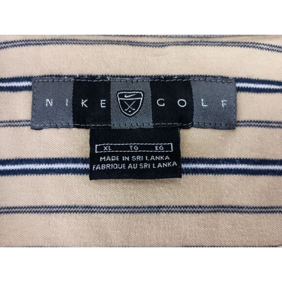 Nike Golf Polo Tan Striped Short Sleeve Shirt Men's Sz.XL - Picture 6 of 6